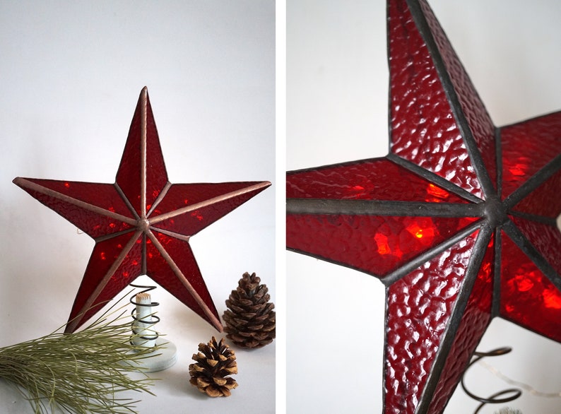 Glass Tree Topper Christmas Star Tree Topper Christmas Etsy