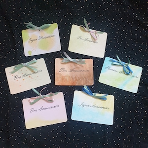 Carte de vœux à l' aquarelle | idée cadeau d'anniversaire , personnalisée et joliment colorée et décorée