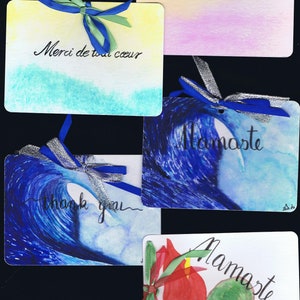Carte de vœux à l'aquarelle |  idée de cadeau personnalisé | vœux et de remerciement