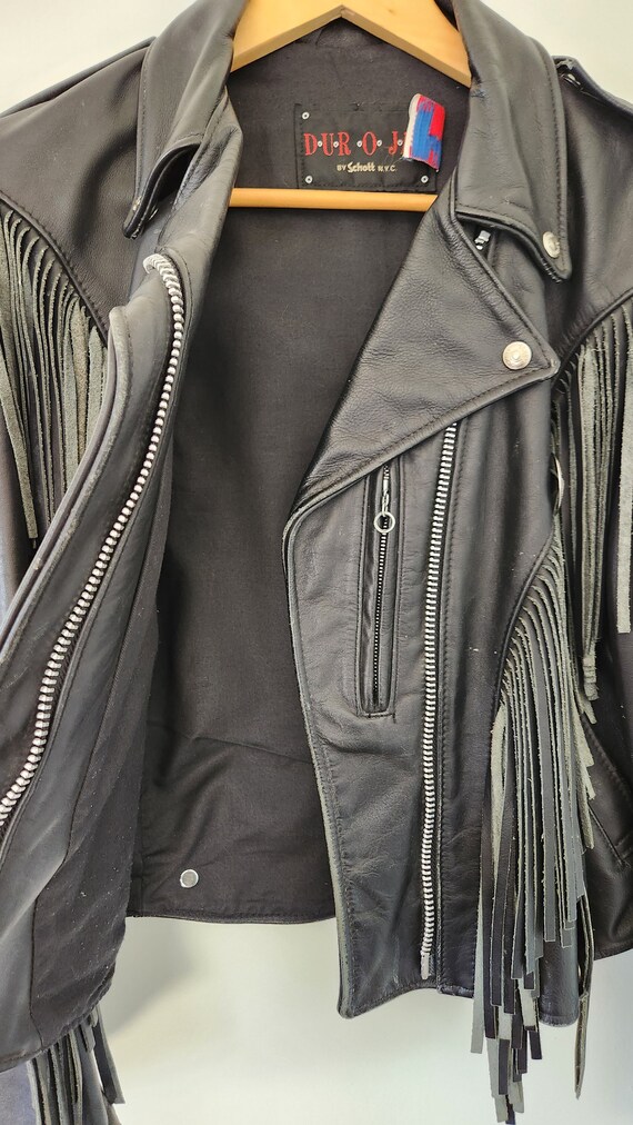 Vintage Dur-O-Jac by Schott NYC fringed motorcycl… - image 8
