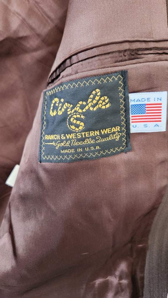 Vintage Circle S western suit chocolate brown men… - image 4