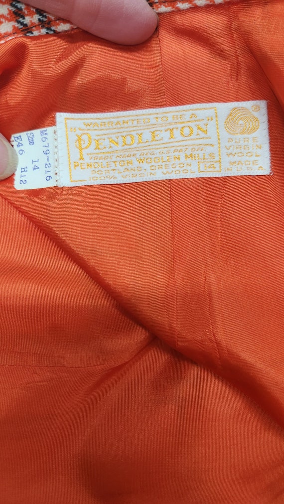 Pendleton Womens Skirt suit Orange Plaid Amazing … - image 4