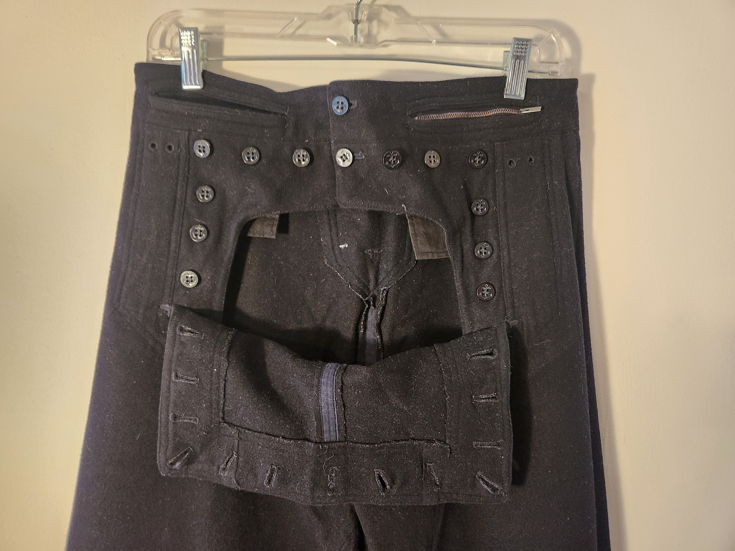 US Navy Wool Trousers, 13 Buttons, Men's Sailor Uniform US Navy Wool Trousers, 13 Buttons, Men's Sailor Uniform