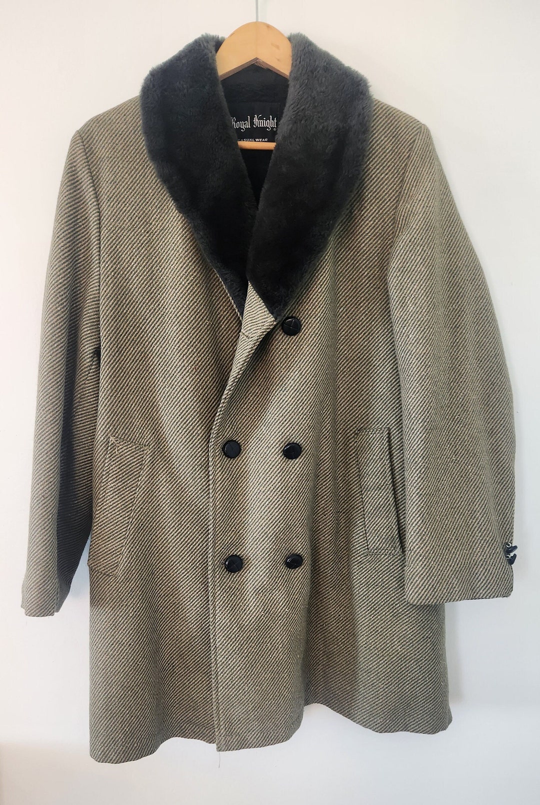 Knight Wool Padding Vintage Royal Knight Wool Overcoat, Size 40 - Fleece Lined - Etsy