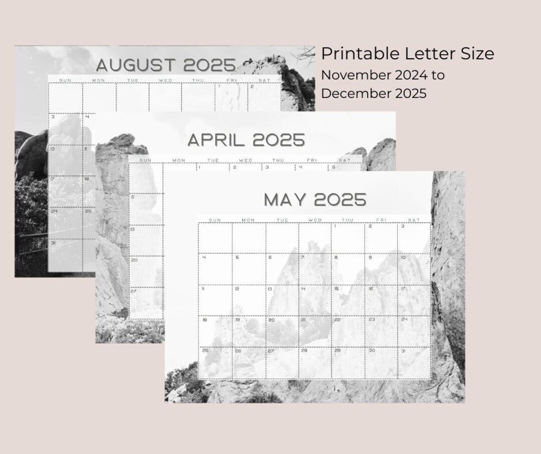November 2024 to December 2025 Wall Calendar, Black and White, Garden of the Gods, Colorado, Nature, 14 Months, Digital Download, Printable - Etsy november-2024-to-december-2025-wall-calendar-black-and-white-garden-of-the-gods-colorado-nature-14-months-digital-download-printable-etsy