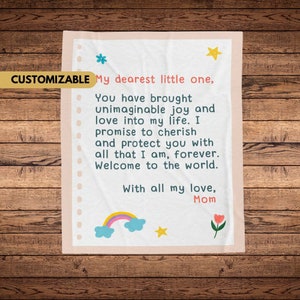 Carta personalizada para cobertor de bebê para crianças, lã de berçário personalizada para recém-nascidos, presente de aniversário atencioso de uma nova mamãe 0025C
