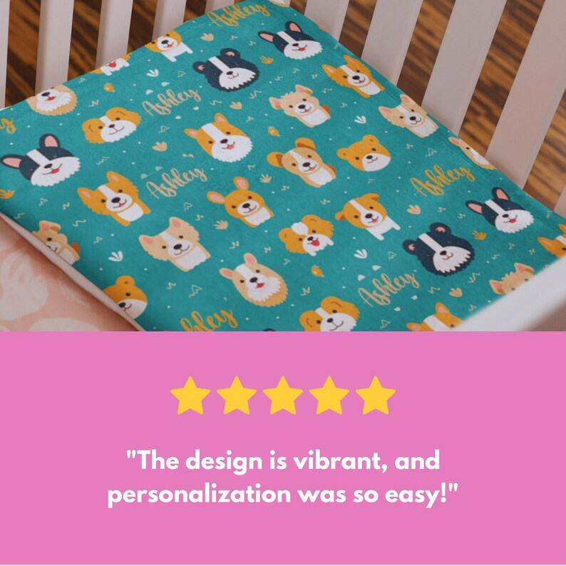 Personalized Dog Blanket for Kids, Cute Dog Lover Blanket for Girls
