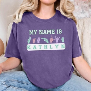 ASL Custom Name Unisex T-Shirt, Personalized Sign Language Tee, Fingerspelling Gift for Interpreter, Deaf Culture Shirt, Deaf Awareness top