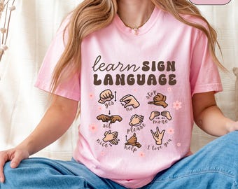 Maglietta per l'inclusione degli insegnanti di lingua dei segni, regalo SLP, consulente neurodivergente, team SPED, consapevolezza dei sordi, amante dell'ASL, regalo di Natale