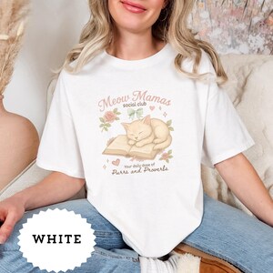 Cat Mom Shirt Comfort Colors Cat Mom Social Club Tee Floral Cat Lover Present for Her Cat Lady Gift Apparel New Cat Owner Gift pet adoption