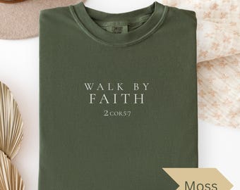 Minimalistisch christelijk shirt schattig christelijk merch Faith-T-shirt voor haar religieus cadeau-idee voor tiener christelijke collega kleding inspirerend T-shirt