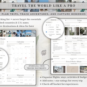 That Girl Aesthetic Notion Life Planner Template, Clean Girl All-in-One Dashboard, Second Brain ADHD Productivity & Self Care, Light and dark mode compatibility, Yearly & Monthly Calendar with Daily Itinerary, Travel Planner & Itinerary, Habit Tracker, Special Event Countdown, Daily To-Do List & Goal Tracker, Meal Planner + Grocery List + Micro/Macro Tracker + Recipe Bank, Wellness & Workout Tracker, Journal Section , Photo Album, Wishlist Pages, Wardrobe Manager, Books, TV & Movie Watchlist