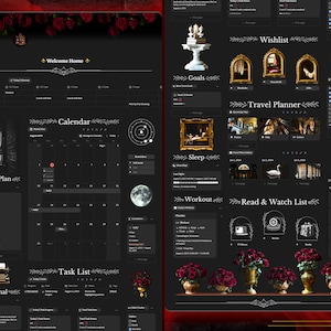 Dark Academia Aesthetic Notion Template: All In One Ultimate Life Planner + Moody Dashboard, ADHD Productivity & Self Care –Digital Download