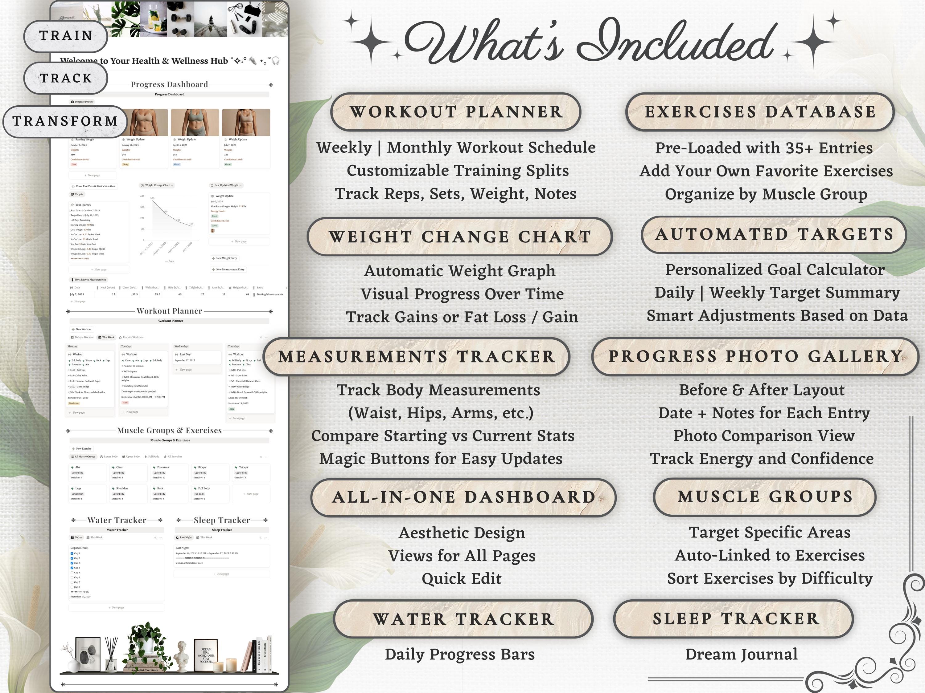 Workout Planner Notion Template | Fitness Planner & Gym Tracker ...
