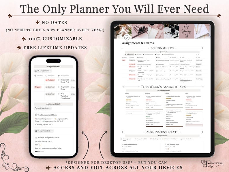 Notion Student Planner | Academic Planner Notion Template | College Planner | Notion Academic Planner | University Student Dashboard image 11
