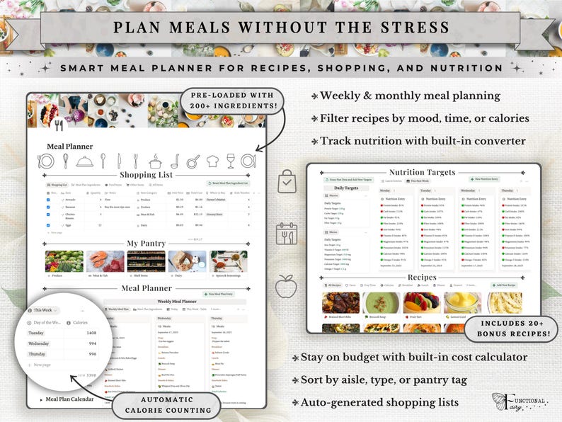 That Girl Aesthetic Notion Life Planner Template, Clean Girl All-in-One Dashboard, Second Brain ADHD Productivity & Self Care, Light and dark mode compatibility, Yearly & Monthly Calendar with Daily Itinerary, Travel Planner & Itinerary, Habit Tracker, Special Event Countdown, Daily To-Do List & Goal Tracker, Meal Planner + Grocery List + Micro/Macro Tracker + Recipe Bank, Wellness & Workout Tracker, Journal Section , Photo Album, Wishlist Pages, Wardrobe Manager, Books, TV & Movie Watchlist