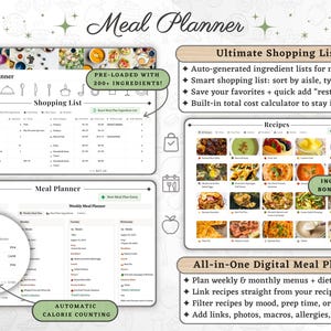 Effortless Meal Planner: Transform Your Week with This Notion Template— Digital Grocery List, Pantry Organizer, Nutrition & Recipe Dashboard