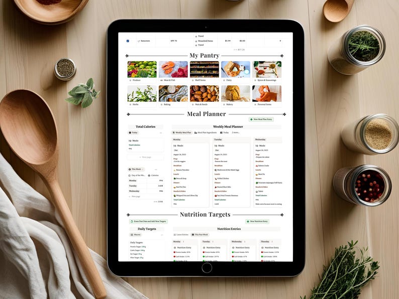 Effortless Meal Planner: Transform Your Week with This Notion Template— Digital Grocery List, Pantry Organizer, Nutrition & Recipe Dashboard