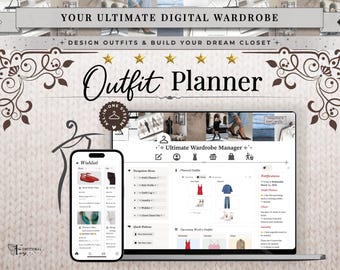 Wardrobe Planner, Notion Template, Outfit Planner, Clothing Inventory, Capsule Wardrobe Planner, Notion Wardrobe, Daily Outfit Planner