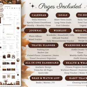 Cozy Autumn Notion Planner Template | Fall Aesthetic Life Dashboard | All in One Digital Organizer for Goals, Habit and Self Care Tracking