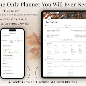 Cozy Autumn Notion Planner Template | Fall Aesthetic Life Dashboard | All in One Digital Organizer for Goals, Habit and Self Care Tracking