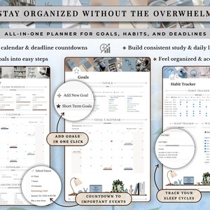 Academic Notion Planner for Students, Aesthetic All-in-One University, College Dashboard for ADHD Productivity,  Ultimate School Template, All-In-One Academic Dashboard, Classes Overview, Color-Coded, Academic Calendar (Weekly + Monthly), Assignments & Exams Tracker, Notes System for Vocabulary and Essays, Study Materials Hub for Lectures, Grades & GPA Smart Dashboard, Goals Page, Habit Tracker, Shopping List, Important Links Hub, Light & Dark Mode Compatible, Automatic Sync Across Devices