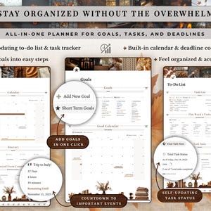 Cozy Autumn Notion Planner Template | Fall Aesthetic Life Dashboard | All in One Digital Organizer for Goals, Habit and Self Care Tracking
