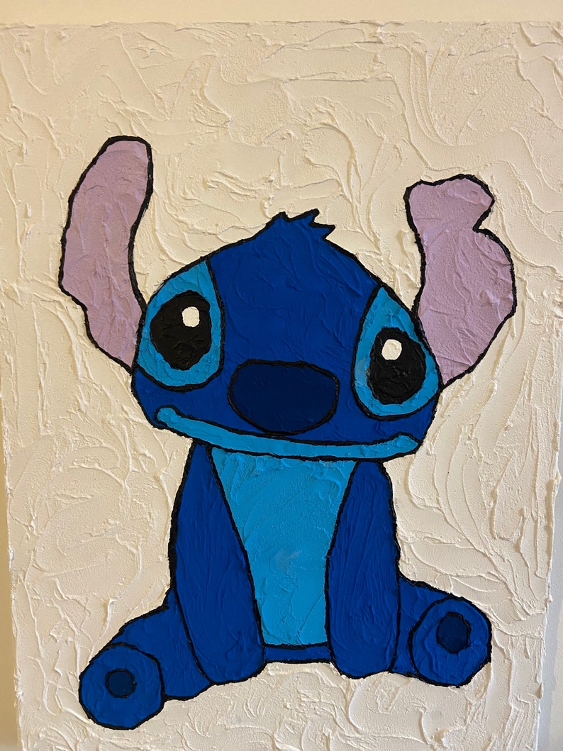 Textured Stitch Painting From Lilo and Stitch Disney, Perfect Christmas Gift - Etsy