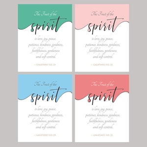 Fruit of the Spirit Bible Verse Print: Galatians 5, Christian Home Decor (PDF Download 8x10in)