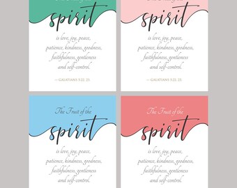 Versetto biblico sul frutto dello Spirito: Galati 5, Decorazione cristiana per la casa (download PDF 8 x 10 pollici)