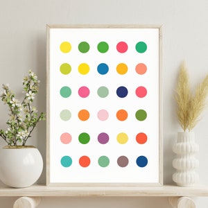 Colorful Dots Minimalist Poster | Abstract Dot Art Print |  Modern Nursery Decor| Instant Download Printable Art |  Digital Print Art