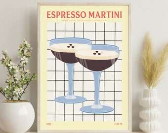 Espresso Martini Recipe Print | Coffee Lover Wall Art | Digital Download | Cocktail Bar Decor | Mixology Poster | Barista Gift