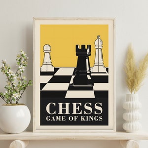 Chess Wall Art Print | Game of the Kings Poster | Chessboard Decor | Game Room Decor | Board Game Enthusiast Gift | Chess Lover Printable