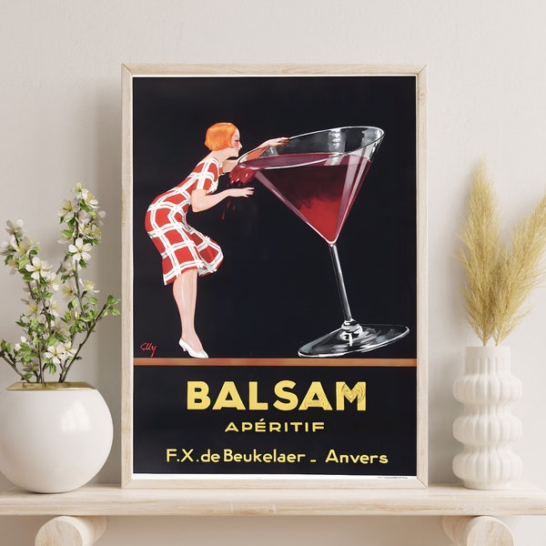 Vintage Cocktail Ad Poster | Retro Liquor Advertisement | Digital Download | Retro Bar Decor | Aperitif Wall Art | Mid Century Bar Poster