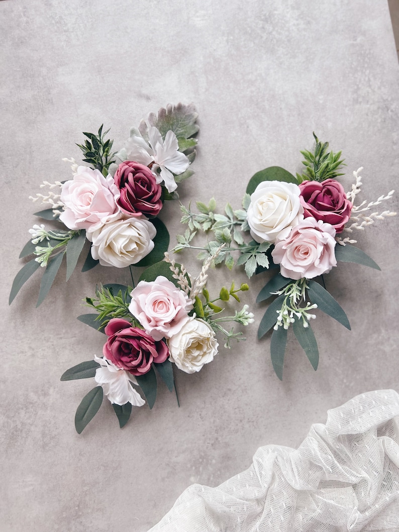 Wedding Cake Toppers With Flowers Set of 3 Dusty Rose Cake Etsy