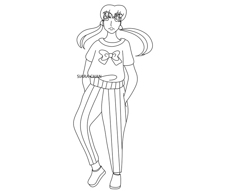 Printable Anime Fashion Coloring Page for Girls and Women Etsy