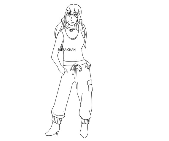 Printable Anime Fashion Coloring Page for Girls and Women - Etsy