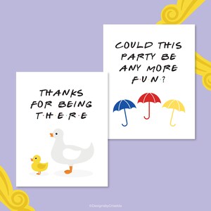 Friends Theme Birthday Party Poster Decorations Printables 8 Cards ...