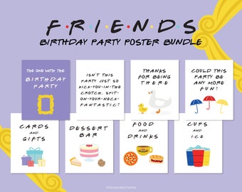 Friends Theme Birthday Party Game Printables Instant Download - Etsy