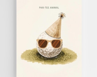 Par‑Tee Animal Golf Print • Funny Golf Wall Art • Golf Gift for Him • Golfer Decor • Man Cave Art • Golf Pun Poster • Father’s Day Gift