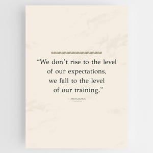 Ancient Greek Quote Wall Art – Archilochus “We Fall to Level of Training” – Stoic Printable for Gym, Office, Discipline Decor