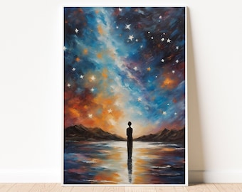 Cosmic Being - Spiritual Wall Art Digital Download | Meditation Wall Art | Affordable, Modern, Celestial Decor, Wall Art For Gym, Yoga Art