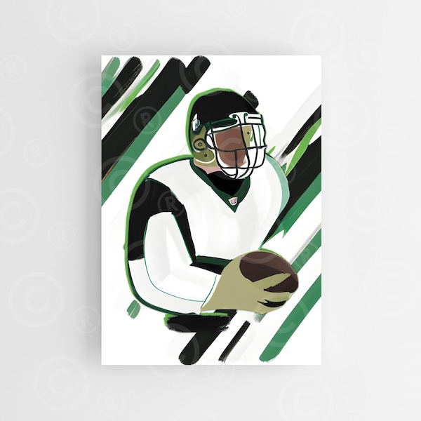 Jets Football Wall Art, Jets Wall Art. Football Wall Art, Abstract Jets Football Wall Art, Jets Football Poster, NFL Jets, Jets Printable