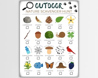 Nature Scavenger Hunt For Kids, Birthday & Nature Exploration Game, Preschool Learning Activity, Fun Outdoor Quest, Outdoor Scavenger Hunt