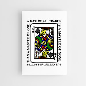 Alleskönner Wand Kunst Druck, Spielkarte Kunst, Moderne Wandkunst, Spielerische Wandkunst, Spielzimmer Kunst, Zitat/Spruch Kunst, digitaler Download