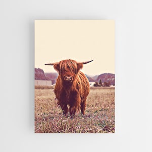 Highland Cow Wall Art, Vintage Highland Cow Painting, Highland Cow Poster, Highland Cow Decor, Highland Cow Watercolor, Highland Cow Art