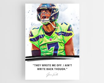 Gino Smith Quote, Seahawks, NFL Football, Seattle Seahawks, Seattle, NFL Seahawks, Seahawks Football, Art of Football, Football Wall Art
