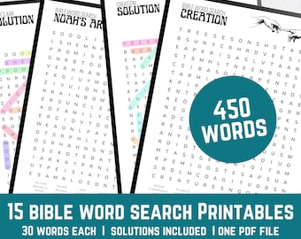 Bible Word Search Printable | Christian Puzzle | Faith-Based Activity | Scripture Word Search | Religious Printable | Instant Download