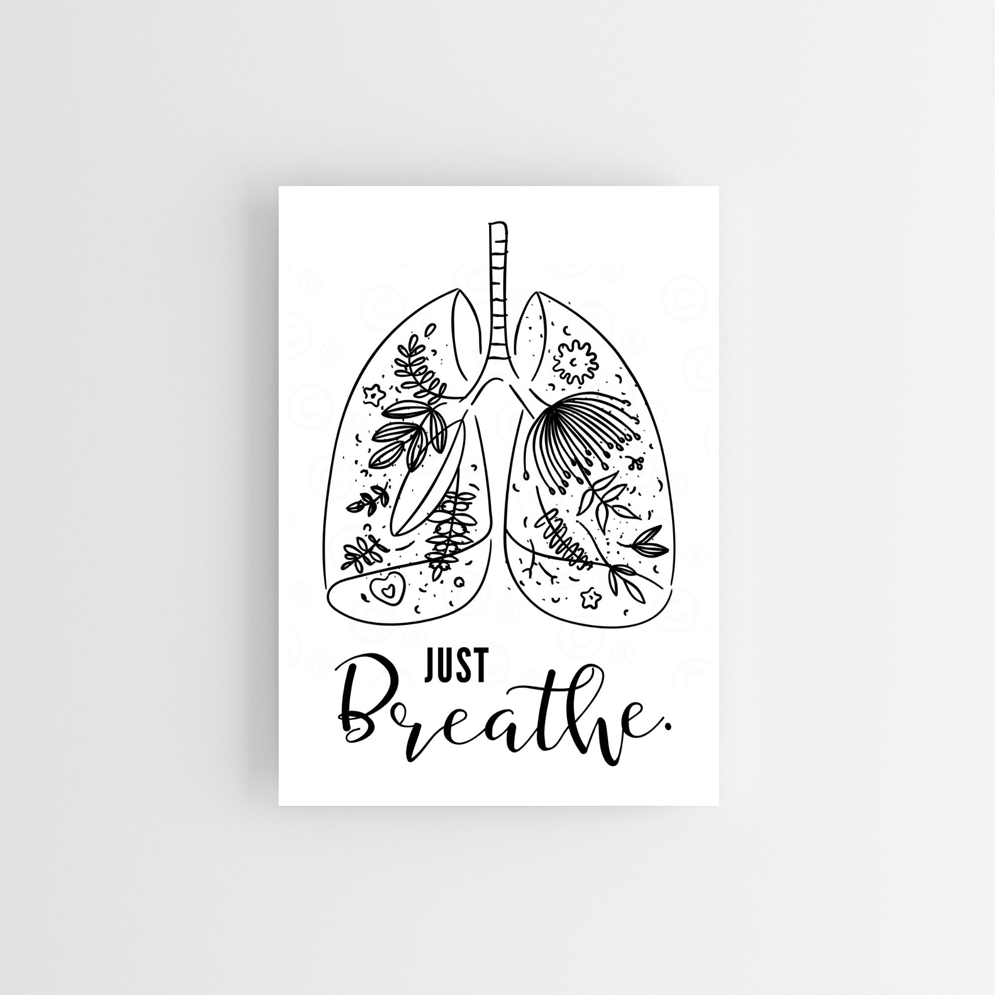 Just Breathe Wall Art, Just Breathe Art, Just Breathe Print, Just