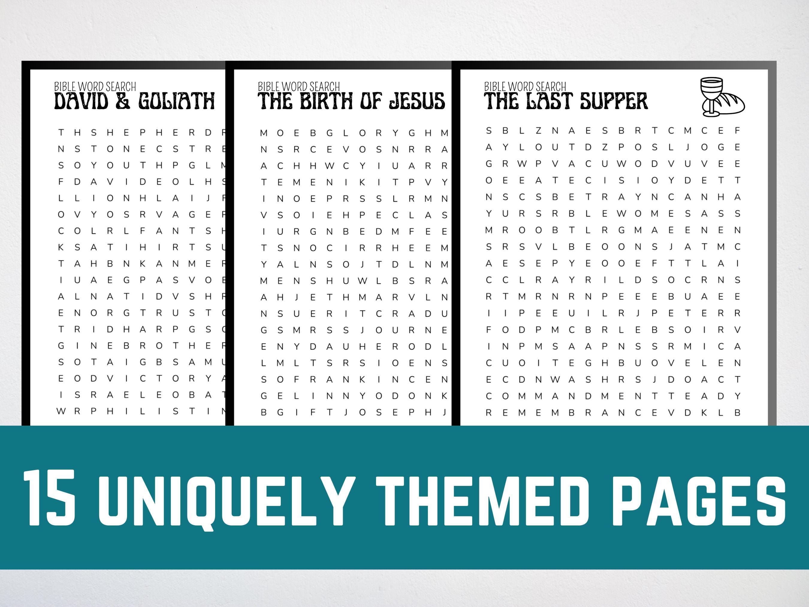 Bible Word Search Printable | Christian Puzzle | Faith-based Activity ...